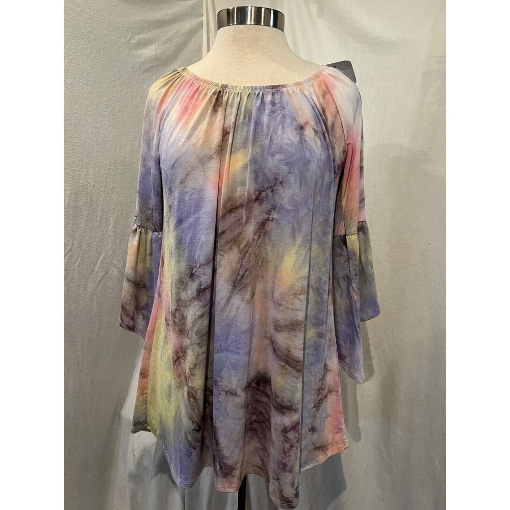 You Are Beautiful Woman's Blouse Size L Multi Color Pastel Colors